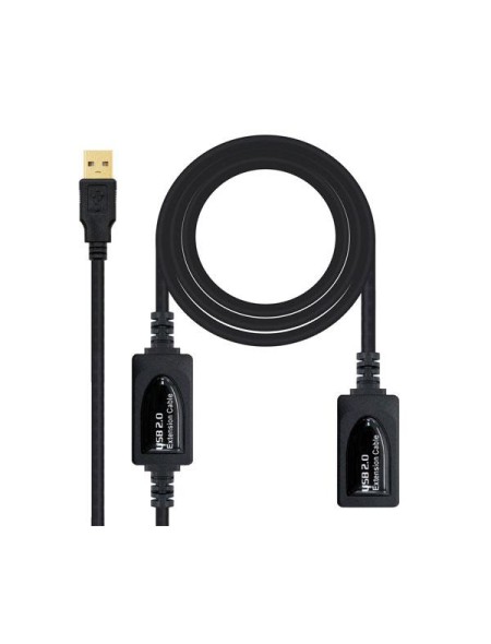 Cable USB amplificador activo USB 2.0 M/H 10 metros / Nanocable 10.01.0212