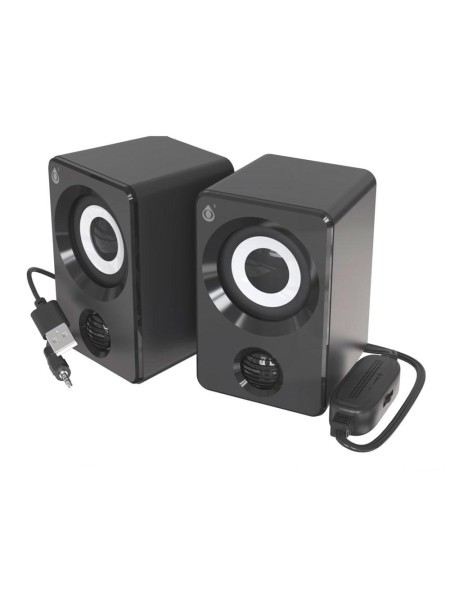 Altavoces 2.0 Pc NF4080 / Control de Volumen / Usb / Jack 3.5 / 6w (2x3w) / 1.3m / Negro / 2400802 / One +