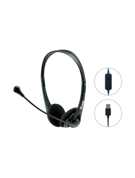 Auriculares Diadema Equip / Micro integrado flexible / Jack 3.5mm / negro / 245305
