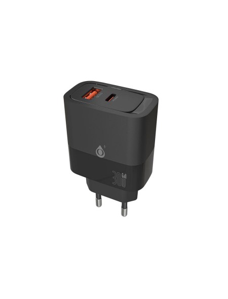 Cargador de red Usb QC3.0 + Type-C / GaN / 30W / Negro / NA0427 / ONE+ / 2004272