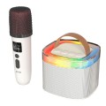 Altavoz Bluetooth 5.3 + Microfono inalambrico / TF4186 / 10w / 2000mah / Luz RGB / Tws / Micro SD / Aux / Blanco / Mtk