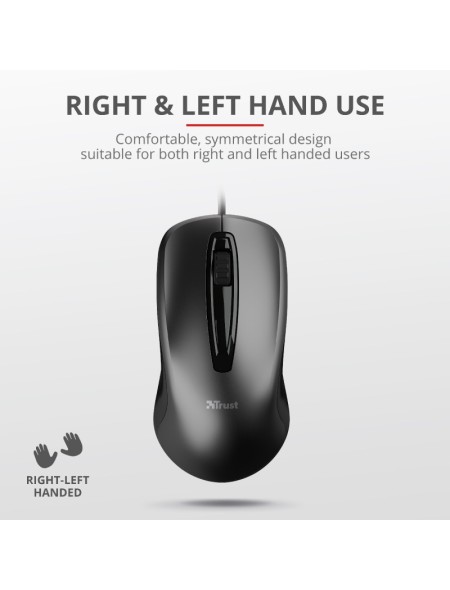÷ Mouse trust carve usb 3 botones y rueda desplazamiento 1200dpi color negro 23733