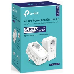 ÷ Homeplug tp-link powerline 1000mb pa7027p kit passthrough 2p giga kit 2 unidades