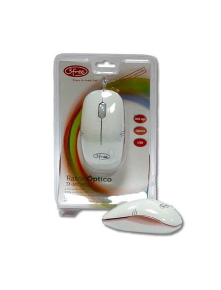 ÷ Mouse 3free mcm101/wp dise?o blanco rosa