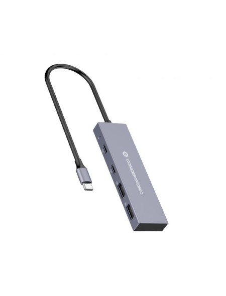 ÷ Hub usb 3.2 conceptronic hubbies13g 2 puertos usb 3.2 usb-c 2 puertos usb-a carcasa de aluminio