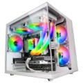 ÷ Caja microatx cube gaming mars gaming mc-view white frontal y lateral de cristal templado continuo d