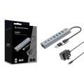÷ Hub usb 3.0 conceptronic hubbies20gp 7 puertos usb-c a 3xusb-c 4xusb-a con alimentador