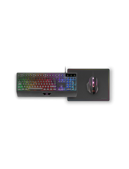 ÷ Teclado mouse y alfombrilla mars gaming mcp124 frances rgb h-mech, mouse huano rgb 3200dpi,