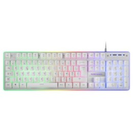 ÷ Teclado mouse y alfombrilla mars gaming mcpx frances white telcado hibrido h-mech mouse ultra