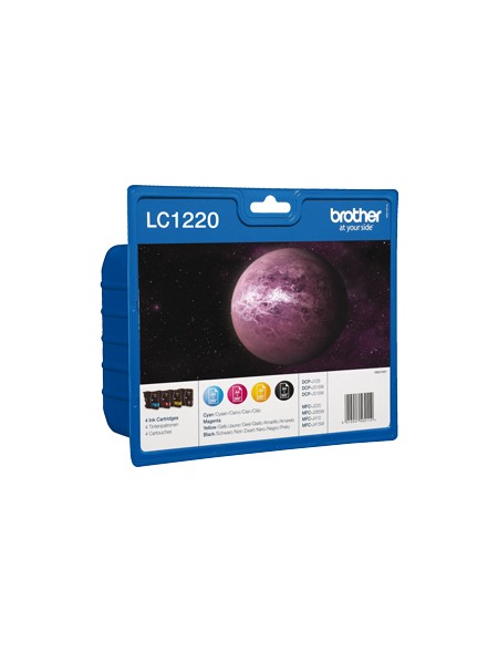 ÷ Pack colores tinta original brother lc1220valbp negro,cian,magenta,amarillo + alarma