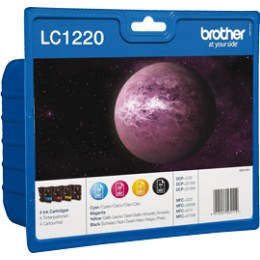÷ Pack colores tinta original brother lc1220valbp negro,cian,magenta,amarillo + alarma