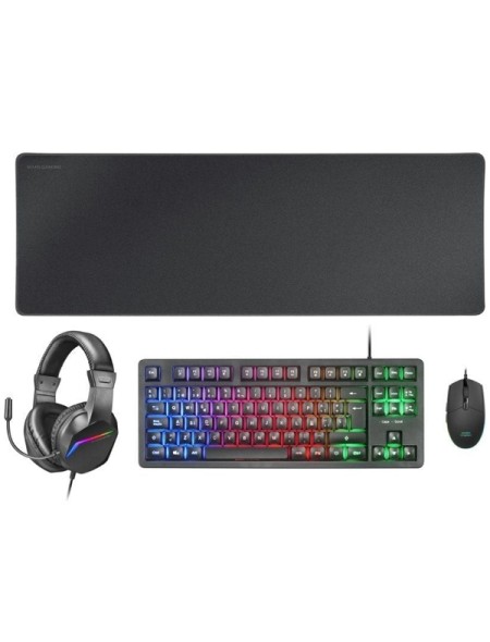 ÷ Teclado mouse headset y alfombrilla mars gaming mcp-rgb3 black teclado tkl h-mech red mouse rgb
