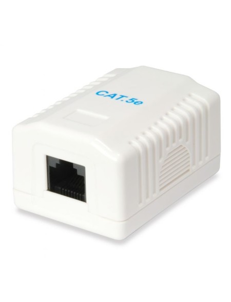 ÷ Roseta de superficie categoria 5e 1 hembra rj45 color blanco