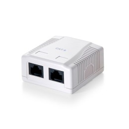 ÷ Roseta de superficie categoria 5e 2 hembras rj45