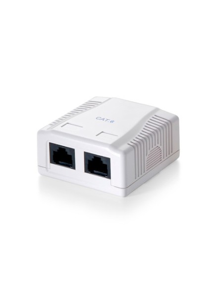 ÷ Roseta de superficie categoria 6 2 hembras rj45
