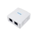 ÷ Roseta de superficie equip 235216 categoria 6a 2 hembra rj45 color blanco