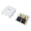 ÷ Roseta de superficie equip 235216 categoria 6a 2 hembra rj45 color blanco