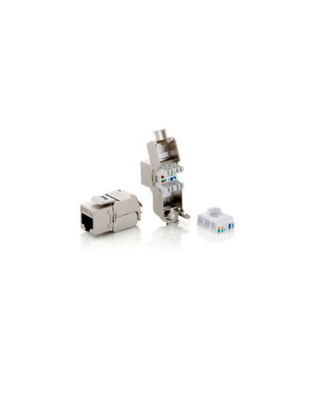 ÷ Kit 8 uds conector hembra rj45 sftp cat6a keystone tool free