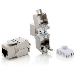 ÷ Kit 8 uds conector hembra rj45 sftp cat6a keystone tool free