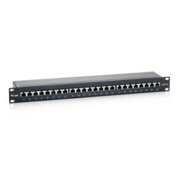 ÷ Patch panel 24 puertos categoria 6 apantallado premium color negro