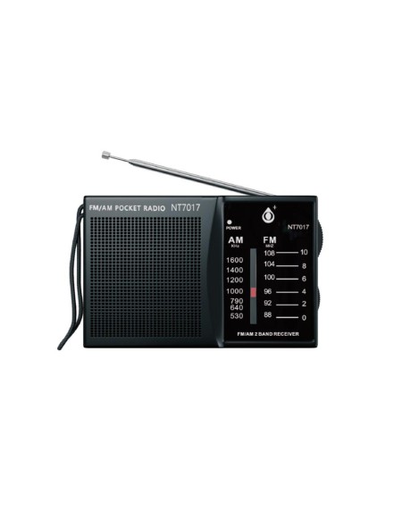 Radio portatil Am-Fm con Antena NT7017 / Altavoz externo / Jack 3.5mm / Negro / Mayou / 2700172