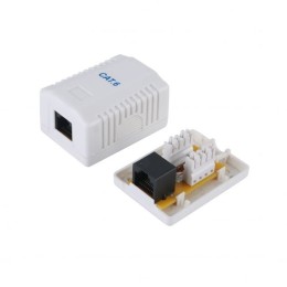 ÷ Roseta de superficie categoria 6 1 hembra rj45 color blanco