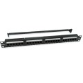 ÷ Patch panel 24 puertos utp categoria 6 1u color negro